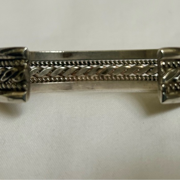 Sterling Silver Twisted Rope Cuff Bracelet Large - Picture 3 of 8
